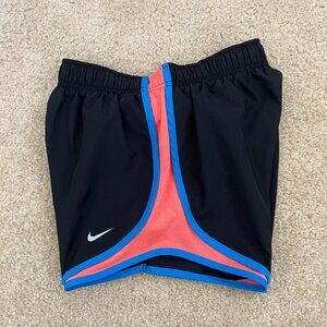 Nike Tempo Athletic Shorts • Size X-Small • Black/Orange/Blue